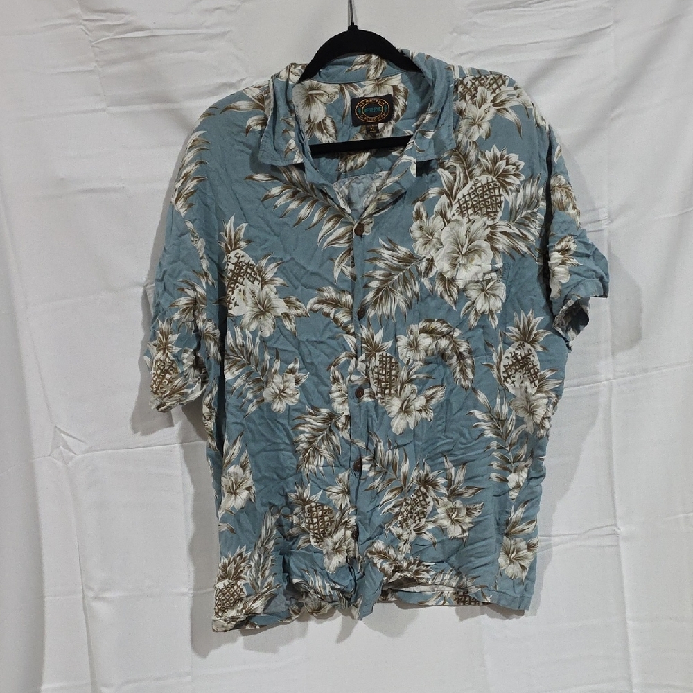 Hawaiian Collection Reserve Tropical Blue Floral Men's Shirt
